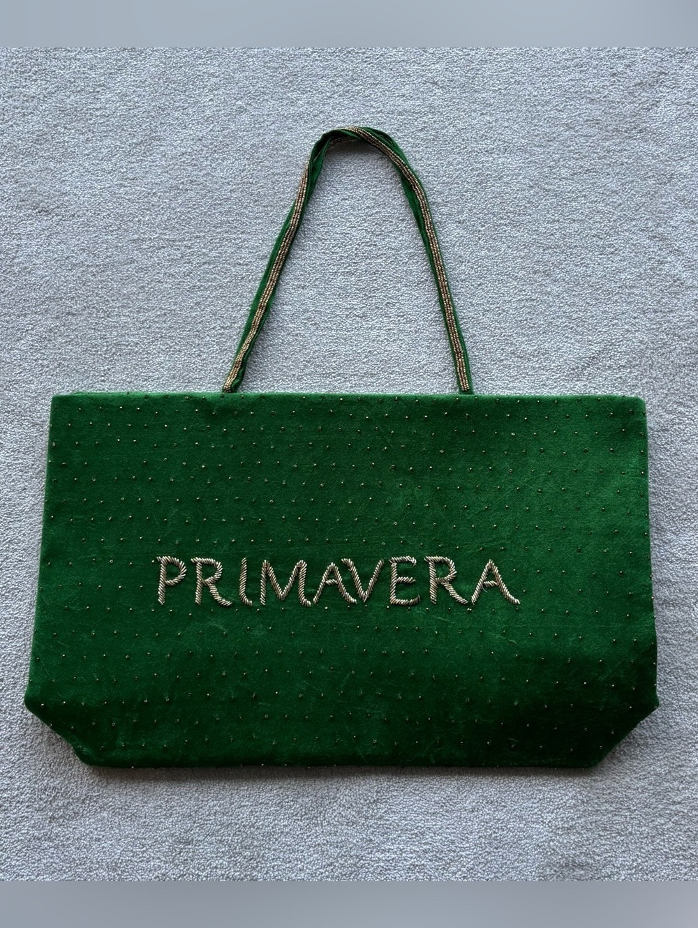 Primavera Green Embroidered Tote Bag